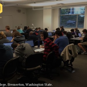 Students using a CCN module at the Olympic College, Washington State, United States Of America CCN Olympia