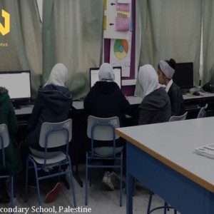 Students using a CCN module in Palestine Rameen secondary school, palestine
